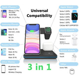 3 in 1 Wireless Fast Charging Station Dock - 3 in 1 Wireless Charger V2