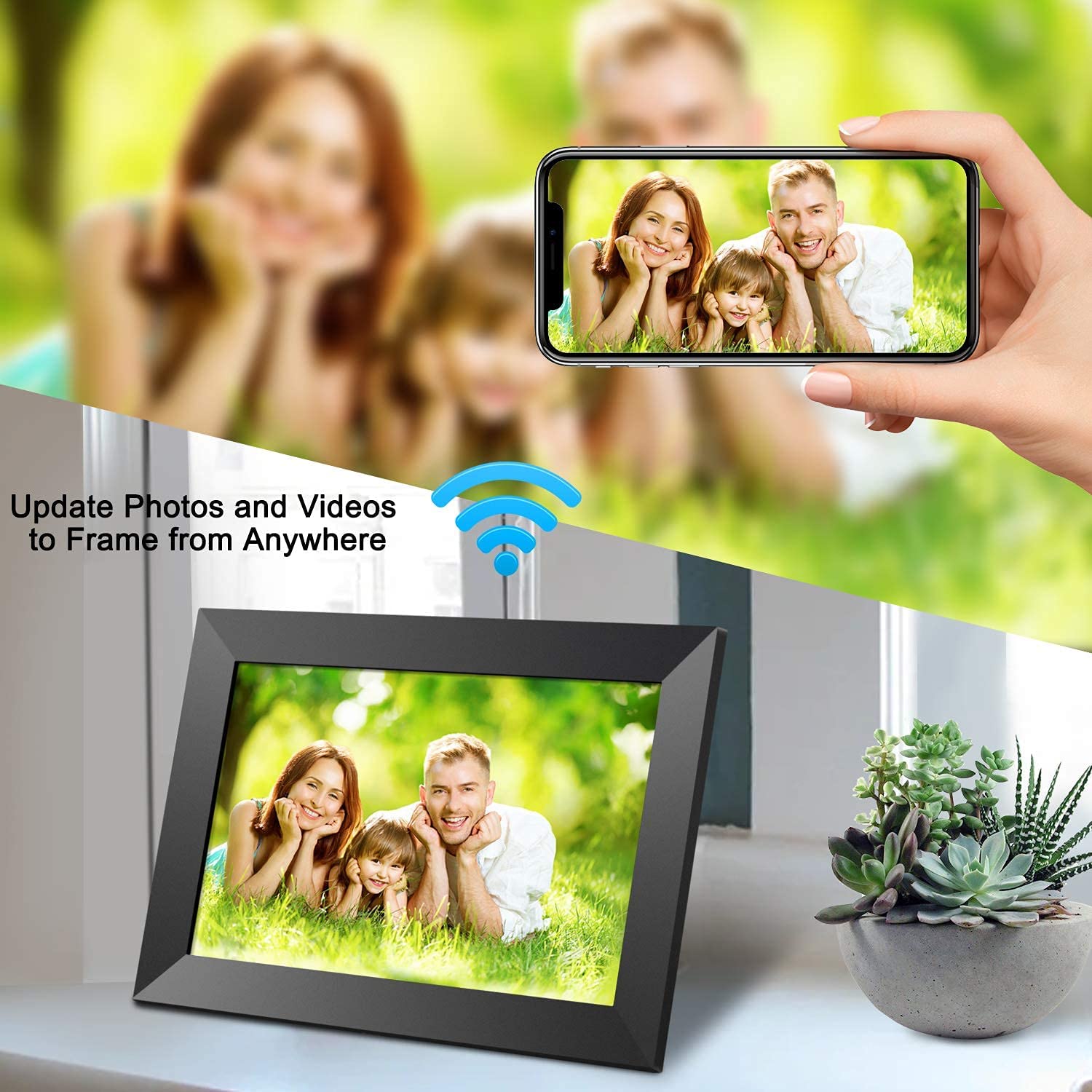 Pictureframe™ - 10.01 inch Wifi Digital Picture Frame, Best Electronic Digital Photo Frame