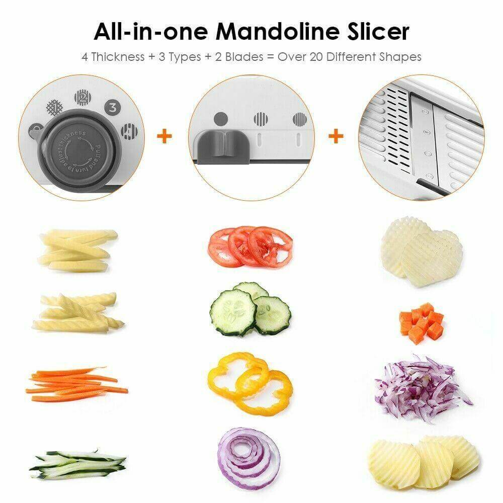 Mandoline Slicer Stainless Steel Vegetable Slicer with 3 Blades